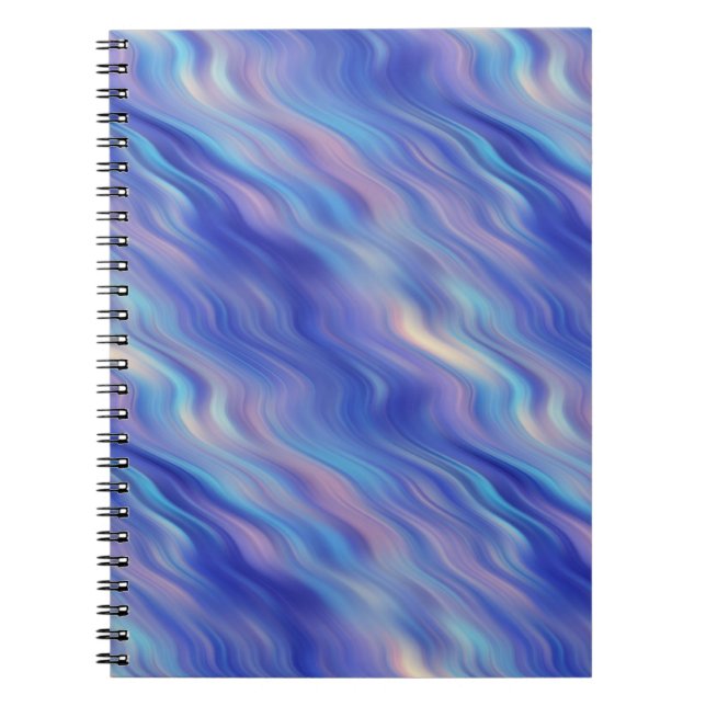Morning Glory Blue Wavy Texture Notebook (Front)