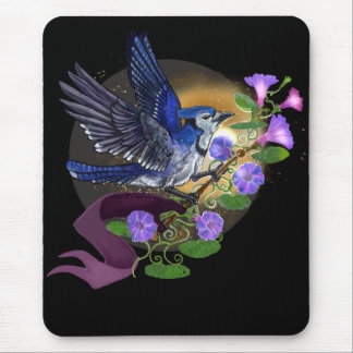 Morning Glory BlueJay Mouse Pad
