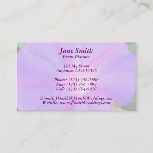 Customizable Morning Glory Business Card Template