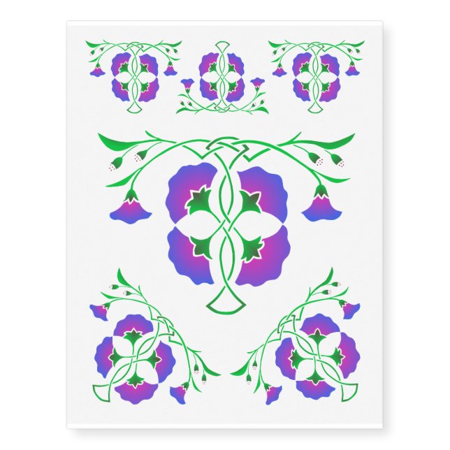 Morning glory celtic knot temporary tatoo tattoos (Front)
