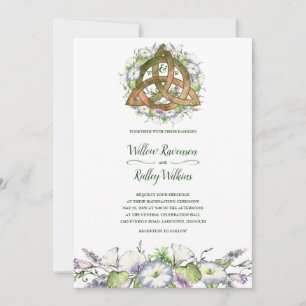 Morning Glory Celtic Orange Triquetra Handfasting Invitation