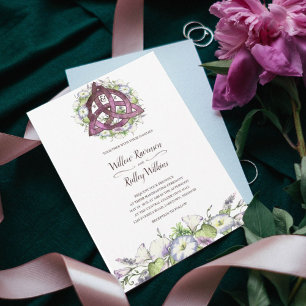 Morning Glory Celtic Plumb Triquetra Handfasting Invitation