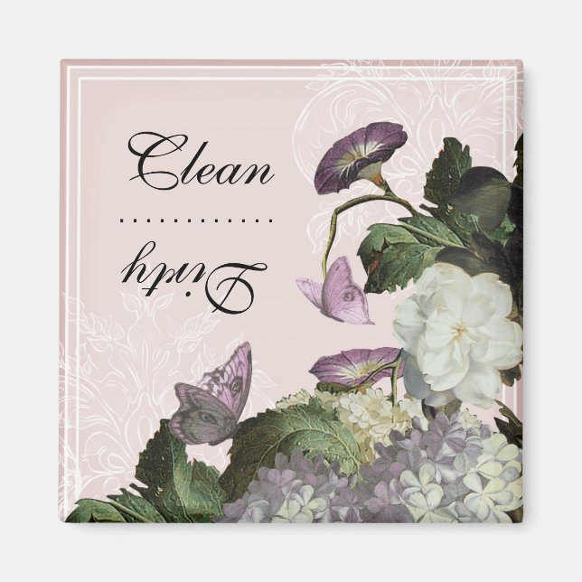 Morning Glory Clean Dirty Dishwasher Magnet (Front)