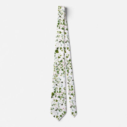 Morning Glory Floral Leaves Vine Botanical Tie