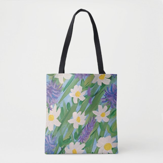 Morning Glory Floral Tote Bag (Front)