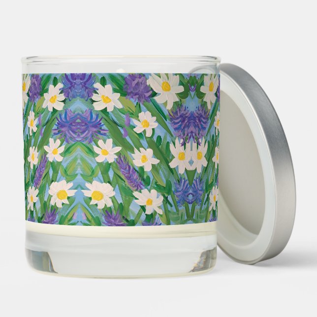 Morning Glory Floral, Vanilla Sented Candle (Lid)