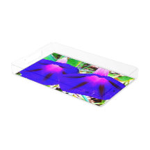 Morning Glory Flower Custom Rectangle Acrylic Tray