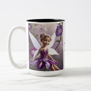 Morning Glory Flower Fairy  Two-Tone Coffee Mug