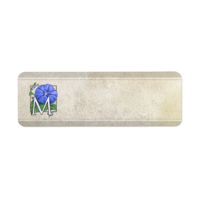 Morning Glory Flower Monogram Label (Front)