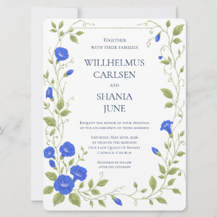 Morning Glory Flower Wedding Invitation