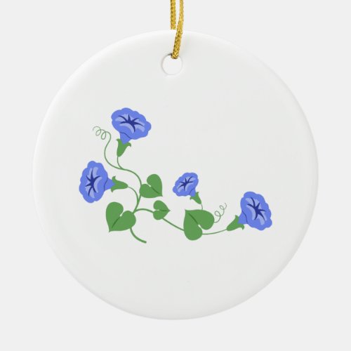 Morning Glory Flowers Ceramic Ornament