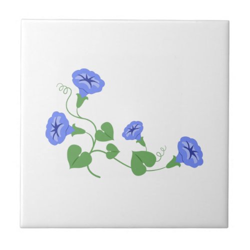 Morning Glory Flowers Ceramic Tile