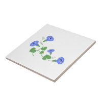 Morning Glories Flower Monogram Tile