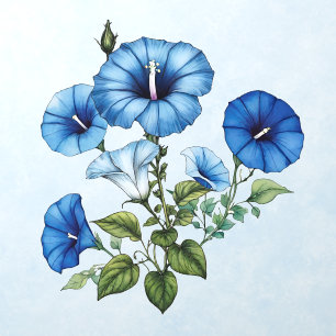 Morning Glory Flowers Floral Vine Wall Decal