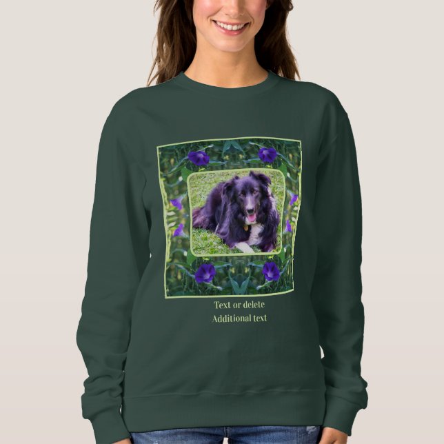 Morning Glory Flowers Frame Create Your Own Photo Sweatshirt (Front)