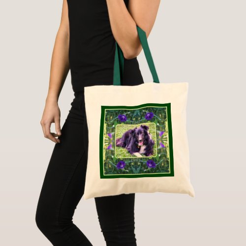 Morning Glory Flowers Frame Create Your Own Photo Tote Bag