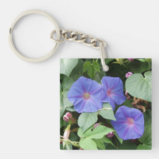 Morning Glory Flowers Keychain