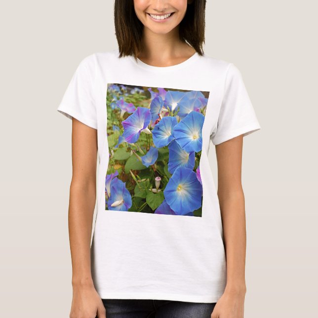 Morning Glory Flowers T-Shirt (Front)