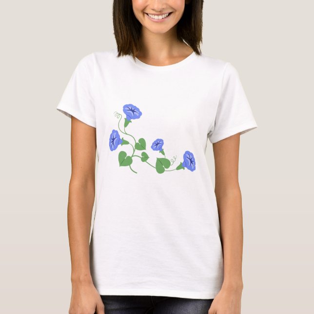 Morning Glory Flowers T-Shirt (Front)