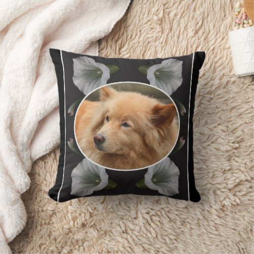 Morning Glory Frame Create Your Own Pet Photo Throw Pillow