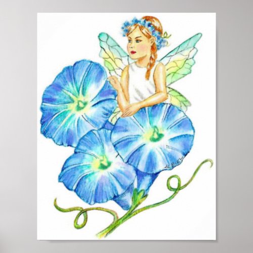 Morning Glory Garden Fairy JL Biel Poster