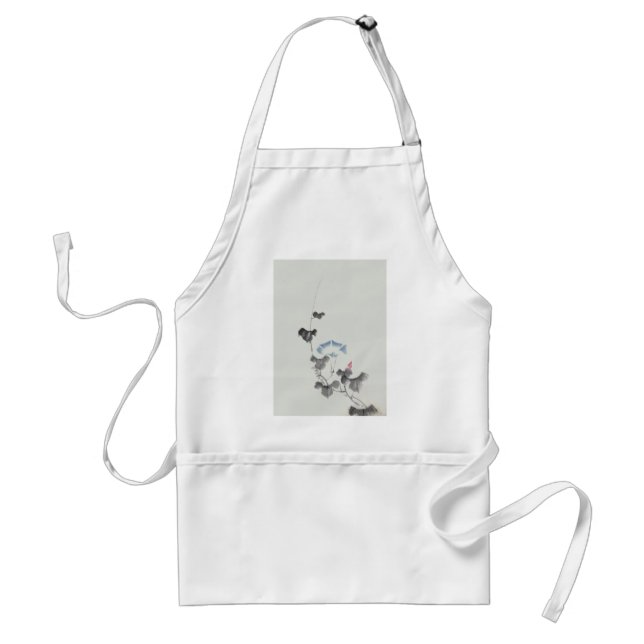Morning Glory Hokusai Japanese Fine Art Adult Apron (Front)