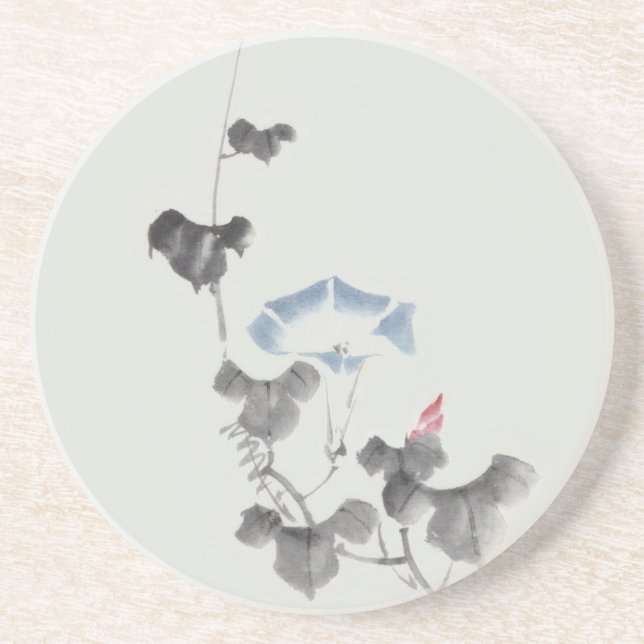 Morning Glory Hokusai Japanese Fine Art Coaster (Front)