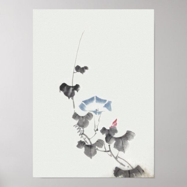 Morning Glory Hokusai Japanese Fine Art Poster (Front)