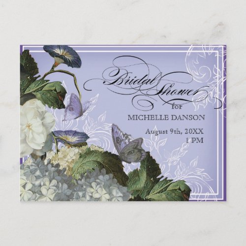 Morning Glory Hydrangea _  Bridal Shower Postcard