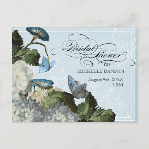 Morning Glory Hydrangea _  Bridal Shower Postcard