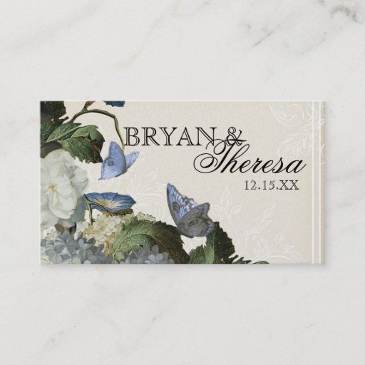 Customizable Morning Glory Hydrangea - Reception Seating Cards Business Card Templates
