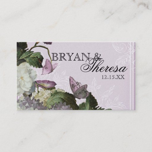 Customizable Morning Glory Hydrangea - Reception Seating Cards Business Card Templates