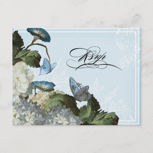 Morning Glory Hydrangea _  Wedding Postcard RSVP