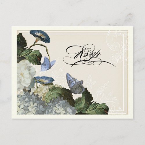 Morning Glory Hydrangea _  Wedding Postcard RSVP