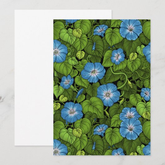 Morning glory in blue and green (Front/Back)