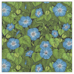 Morning glory in blue and green fabric