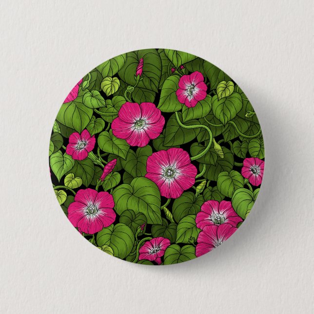 Morning glory in pink and green button (Front)