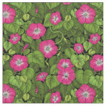 Morning glory in pink and green fabric