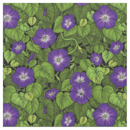 Morning glory in purple and green fabric