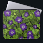 Morning glory in purple and green laptop sleeve<br><div class="desc">Hand-painted vector pattern with pink morning glory</div>