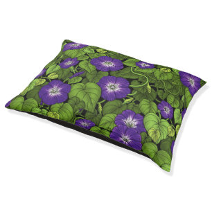 Morning glory in purple and green pet bed