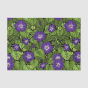 Morning glory in purple and green tissue paper