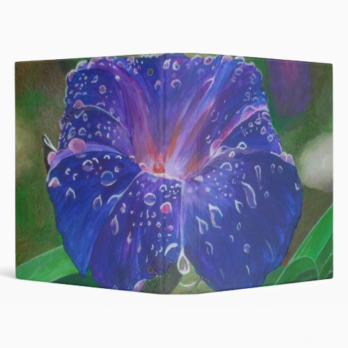 Morning Glory Ipomoea Purpurea Petals and Dew Dr 3 Ring Binder