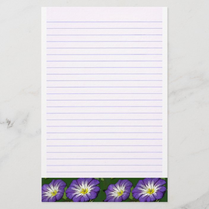 Morning Glory Lined Stationary Stationery