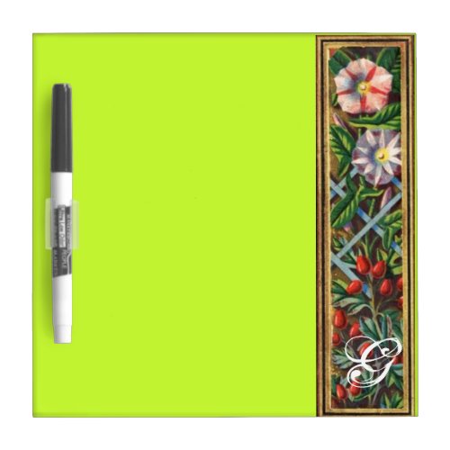 MORNING GLORY MONOGRAM Green Yellow Dry Erase Board