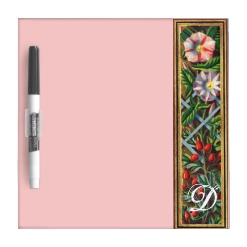 MORNING GLORY MONOGRAM Pink Dry Erase Board