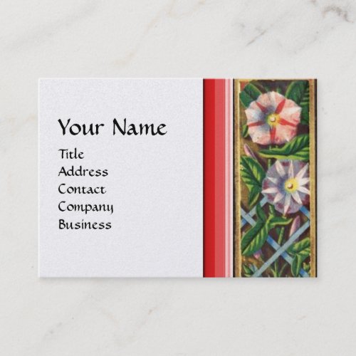 MORNING GLORY MONOGRAM  WHITE PEARL PAPER BUSINESS CARD