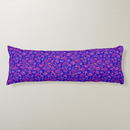  Morning glory moon flower repeating pattern desig Body Pillow