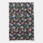 Morning glory moon flower repeating pattern design kitchen towel