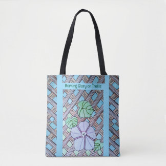 Morning Glory on Trellis  Tote Bag